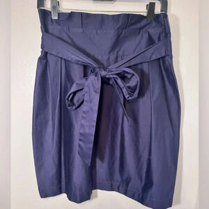 Prill, 12, pleated paper bag waist w/ fabric tie, notch, cutout, zip with seams